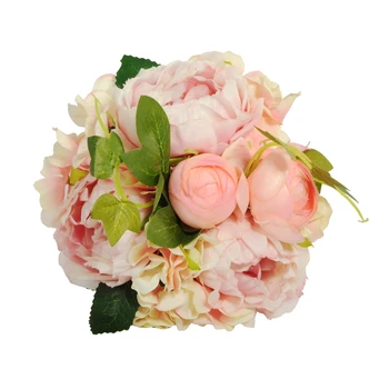TOPQUEEN F15 de Lux, Flori de Nunta Buchete de Mireasa Frumoasa domnisoara de Onoare, Buchet Trandafiri Roz Artificiale Buchete de Flori