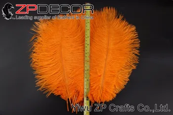 ZPDECOR 100buc/lot 30-35cm(12-14inch)Parte Pufos și Netedă Albite Portocaliu Pene de Strut pentru Decor Nunta cu Pene