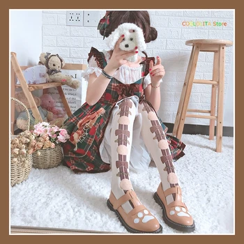 Japoneze Lolita Primavara Toamna Femei Cookie-uri de Șosete Peste genunchi Șosete Cosplay Îngroșa Fete Adolescente Student Cald Dulce Ciorap Șosete