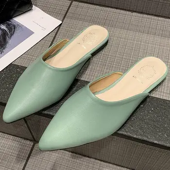 Solid de Culoare din Piele Moale Flats Sandale 2020 pentru Femei Aluneca Pe Plat Confortabil Casual de Vara Apartamente Doamnelor Pantofi