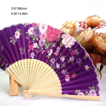 Ventilator portabil Japoneză Chineză Stil Nou Femei de Mână evantaiul Satin Ventilator cu Cadru de Bambus Rece Vara Cadou