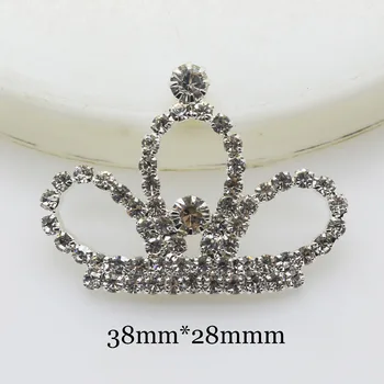 Noi 10buc/lot 38mm*28mm Pietre Coroana Butoane Decor Nunta Fluture Accesorii Panglica Părul Fata Provizii de Cristal