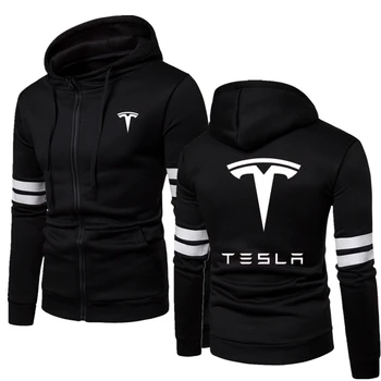 2021 Tesla Oameni Noi Iarna Cald Termica Jachete Sport Hanorac Cu Fermoar, Hanorace Jachete Barbati Paltoane Cu Gluga