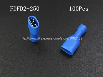 100x 16-14AWG 0.8x6.3 FDFD2-250 albastru de sex feminin Izolate spade sertizare Terminale