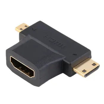 HDMI de Tip Feminin la Masculin Mini HDMI Tip C + Masculin Micro HDMI Tip D Adaptor de sex feminin la masculin adaptor pentru Audio și Video picătură navă