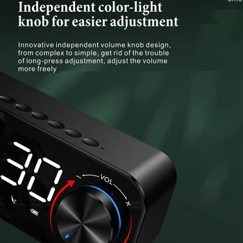 Oglindă Digital Ceas cu Alarmă Afișaj LED Music Player Radio Ceas de Masa în aer liber fără Fir Bluetooth Boxe