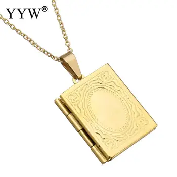 YYW Iubitul Mamei Femei Foto Medalion Charm Pandantiv Colier de Aur-din Oțel Inoxidabil de culoare de Epocă Memorie Carte Lanț Cravată Colier