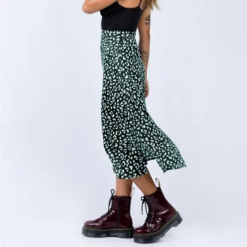 Femei Șifon Leopard De Imprimare Fuste Split Talie Mare Streetwear-Sexy Fuste