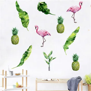 Nordic Flamingo Ananas Tropical Palm Lasă Autocolante De Perete Pentru Camera Copii Acasă Decor Camera De Zi Dormitor Decal Murală Muursticker