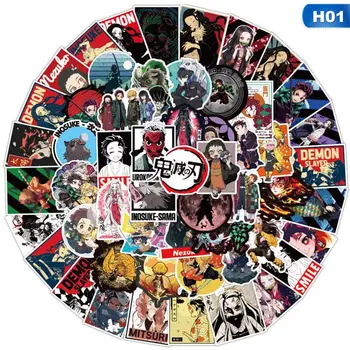100buc Anime Demon Slayer Kimetsu Nu Yaiba Autocolante Japonia Anime Colectare Autocolante pentru Laptop Depozitare Scrapbooking Jurnal