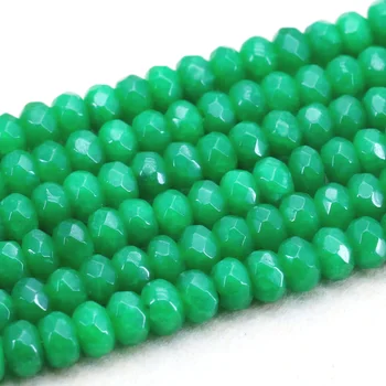 Fierbinte 5x8mm Fatetate verde calcedonie abacus în formă de margele vrac 15