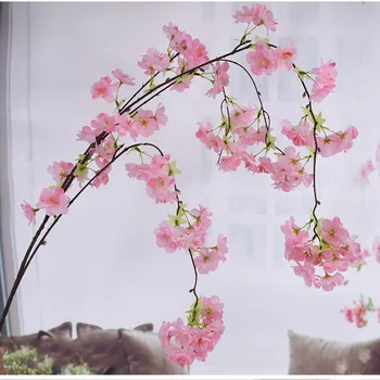 Patru Ramuri Fiecare Buchet de Simulare Floare de Cires floare de fals, flori de Nunta, Arcada de Flori Decorative Living Decorul camerei