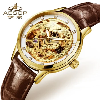 AESOP9008 Moda Doamnelor Ceas Automatic Self-Wind Top de Lux Safir Schelet Ceas pentru rolexable Ceasuri Reloj Mujer