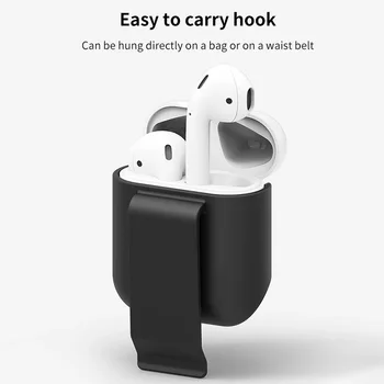 Pentru Apple Airpods Caz Cască Silicon Wireless De Protecție Cască De Acoperire Talie Clip Caz Acoperire Agățat Pe Talie