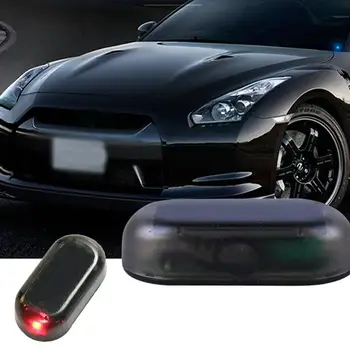 NOUL Solar de Alimentare USB Auto Lumina de Alarmă Anti-Furt de Avertizare Clipește Fals Car Led Lumina Clipește Lampa Roșu Albastru Nou Update