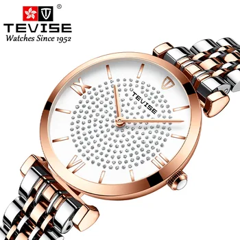 Tevise Brand de lux de Top Ceas de moda pentru Femei Rezistent la Apă Ceas de Aur Cuarț Diamant Ceas Femei ceas relojes mujer