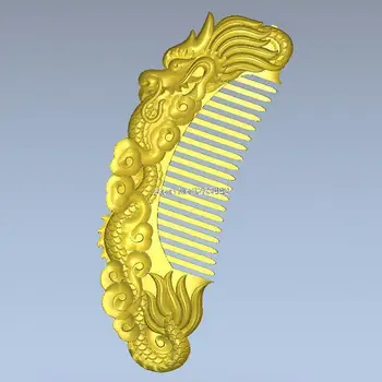 Pieptene cu dragon 3d model relief pentru cnc în STL file format 3D model pentru CNC