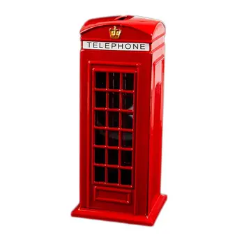 Metal Roșu engleza Britanică Londra Cabină Telefonică Banca Moneda de Banca de Economisire Oală pusculita Cabina Telefonică Roșie Cutie 140X60X60Mm