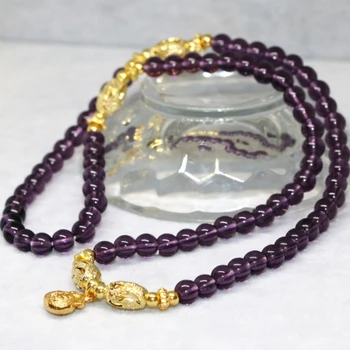 Boemia stil de aur-culoare pandantiv violet argintat cristal 6mm multistrat elastic bratari pentru femei rotund bijuterii B2252