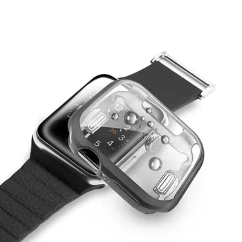 Silicon TPU Caz Moale Shell Cadru de Protecție Pentru iwatch Apple Watch Seria 4 40mm/44mm Ecran Protector de Acoperire Bara Protectie