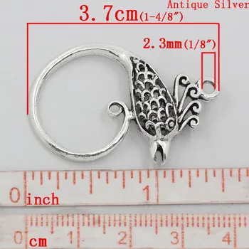 Farmec Minunat Pandantive Phenix Animale De Argint De Culoare 3.7x2.4cm,10buc (B23596)