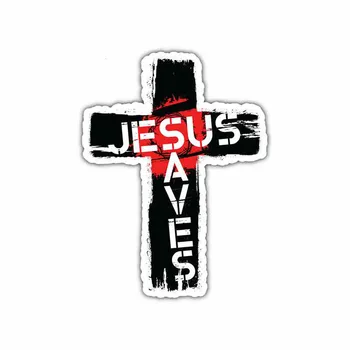 13cm x 9.8 cm Pentru Isus Salvează Cruce Autocolante Auto Personalitate Creatoare Autocolante, Decalcomanii rezistent la apă Potrivit Pentru GTR EVO