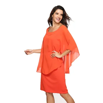 Fierbinte de Vânzare European și American-Style Plus-dimensiuni de Îmbrăcăminte pentru Femei Acopere Carnea Rochie Fals Două Piese Bluza Șifon Fusta Lq3357