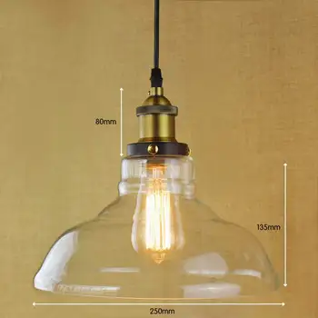 Retro Vintage Stil Industrial Edison becul de Sticlă pandantiv de iluminat pentru bucatarie Restaurant Cafenea Decor caracter specific lampa