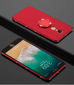 Sclipici Bling Diamant Caz Pentru Xiaomi Redmi 4A 5A Subțire Capacul din Spate Pentru Redmi 5 Plus husa Silicon Cu Inel Pentru Redmi 5