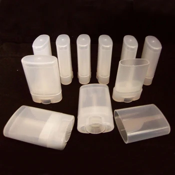 50PCS/lot 15g de Plastic Gol DIY-Balsam de Buze Tuburi Ovale Deodorant Containere Clar de săpun Alb container