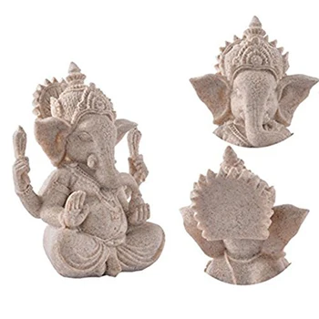 Promovare! Elefant Statuie Sculptura Gresie Ganesha Buddha Manual Figurine