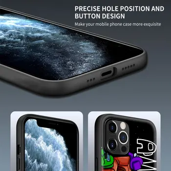 Caz de telefon Pentru Apple iPhone 12 Mini 7 11 Pro XR X XS Max 6 6S 8 Plus Negru Moale Casă Mobilă Acoperă Fierbinte Printre Noi Joc