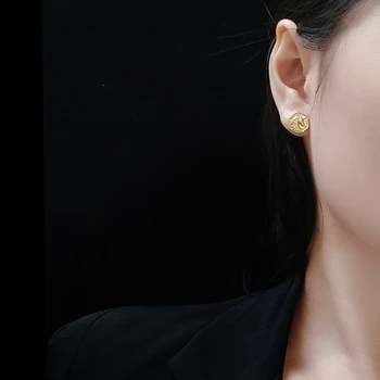 Stil coreean Hexagon Unicornio Cercei Stud pentru Femei Bijuterii de Moda 2020 Nou Cadou de Lux de Aur din Oțel Inoxidabil de Culoare Aretes
