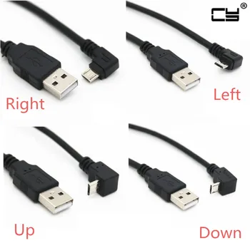 În sus și în Jos și Stânga și Dreapta în Unghi de 90 de Grade USB Micro USB de sex Masculin la USB de sex masculin de Date de Încărcare conector Cablu 25cm 50cm pentru Tableta 5ft 5m