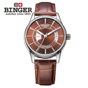 Elveția bărbați ceas brand de lux ceas BINGER luminos mecanism MIYOTA Ceasuri de mana Mecanice curea din piele B5007-10