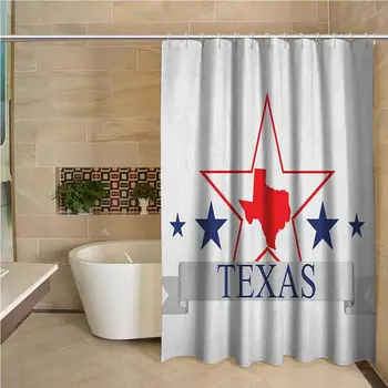 Texas Stele Profesionale Perdea de Dus San Antonio-Dallas, Houston, Austin arată Hartă cu Modelul de Stele statele UNITE ale americii Decorative de Baie