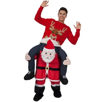 Moș Crăciun Mascota Disfraz Costum Amuzant Fantezie Rochie de Până Plimbare pe Mine Atașat Fales Umane Gal-uri de Crăciun de Cosplay, jocuri de Rol