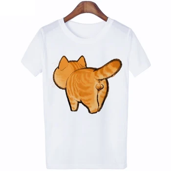 Femei T-shirt Pisica desen Animat de Imprimare de Moda T-shirt Alb, Harajuku Kawaii Îmbrăcăminte coreeană T-shirt Casual Streetwear Femeie T-shirt