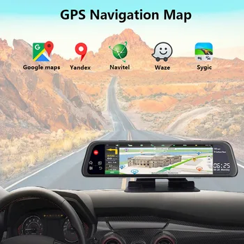 QUIDUX 12 Inch 4G Auto DVR Camera GPS FHD 1080P Android Dash Cam Navigare ADAS Video Recorder Auto Dual Lens cu Reverse camera