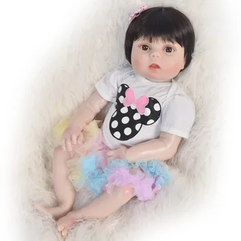 Bebes renăscut jucării fata corp plin cu silicon renăscut baby doll 23