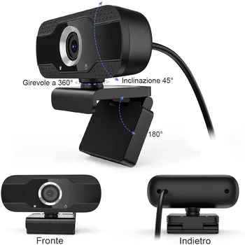 Anti-peeping pc camera cu microfon de Live-Video rotativ camera full hd 1080P camera web Clip-on apel Video video-conferință