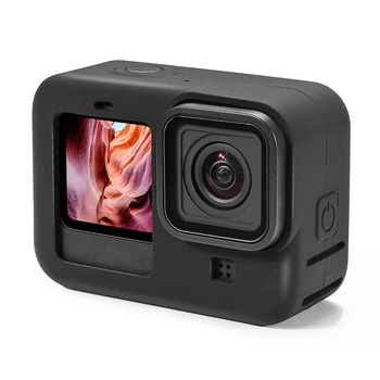 Silicon de Protecție Caz Acoperire Realizarea Portabil aparat de Fotografiat Element pentru GoPro Hero 9 Carcasă cu Capac Obiectiv+Curea