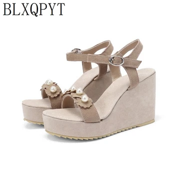 BLXQPYT 2019 Vânzare Fierbinte Femei Sandale de Vară de Moda platforma pene de deget de la picior Deschis Fund Gros Sandale pantofi de nunta femeie C5-18