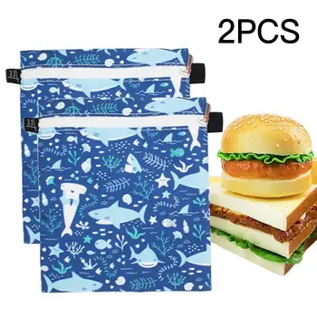 2 buc Copiii Prânz Premium Pungi Reutilizabile Sandwich Gustare Saci-Lavabil Saci Prânz