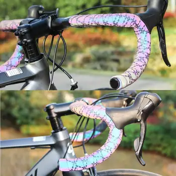 Bicicleta Ghidon Bandă Non-alunecare Curea de Culoare-schimbarea Piele PU Respirabil Perforate Ghidon Bicicleta Centura