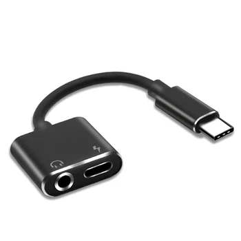 Noul Adaptor de Încărcare pentru Căști 2 in 1 Tip-C pentru Jack de 3,5 mm Cap Aux Audio USB C Cablu DOM668