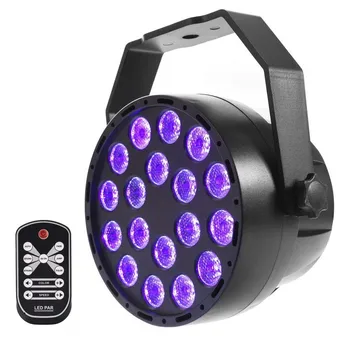 18 LED-uri RGB Etapa Par Lumina Strobe Lumina UV 30W LED Par DMX Sprijinit Sunet Activat Auto de la Distanță Lumina Disco pentru DJ petrecere, Spectacol