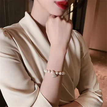 Placare cu aur cu Opal Brățară Moda coreeană Shell Baroc Pearl Femei Trendy Reglabil Ins Bratara Cadou de Ziua Îndrăgostiților Fierbinte de Vânzare