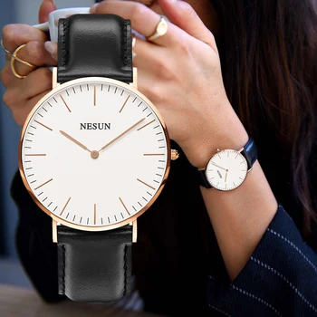 Elveția Nesun Ceas pentru Femei Brand de Lux Japonia MIYOTA Cuarț Circulație Femei Ceasuri din Piele Impermeabil ceas N8801-LW1