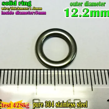 Momeli de pescuit de solid inele de dimensiune 1,8*8mm*12.2 mm cantitate 200pcs/lot BUN 304 din oțel Inoxidabil de legătură inel